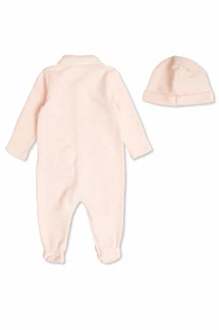 Gucci Kids RÓŻOWY Komplet: pajacyk niemowlęcy i czapka