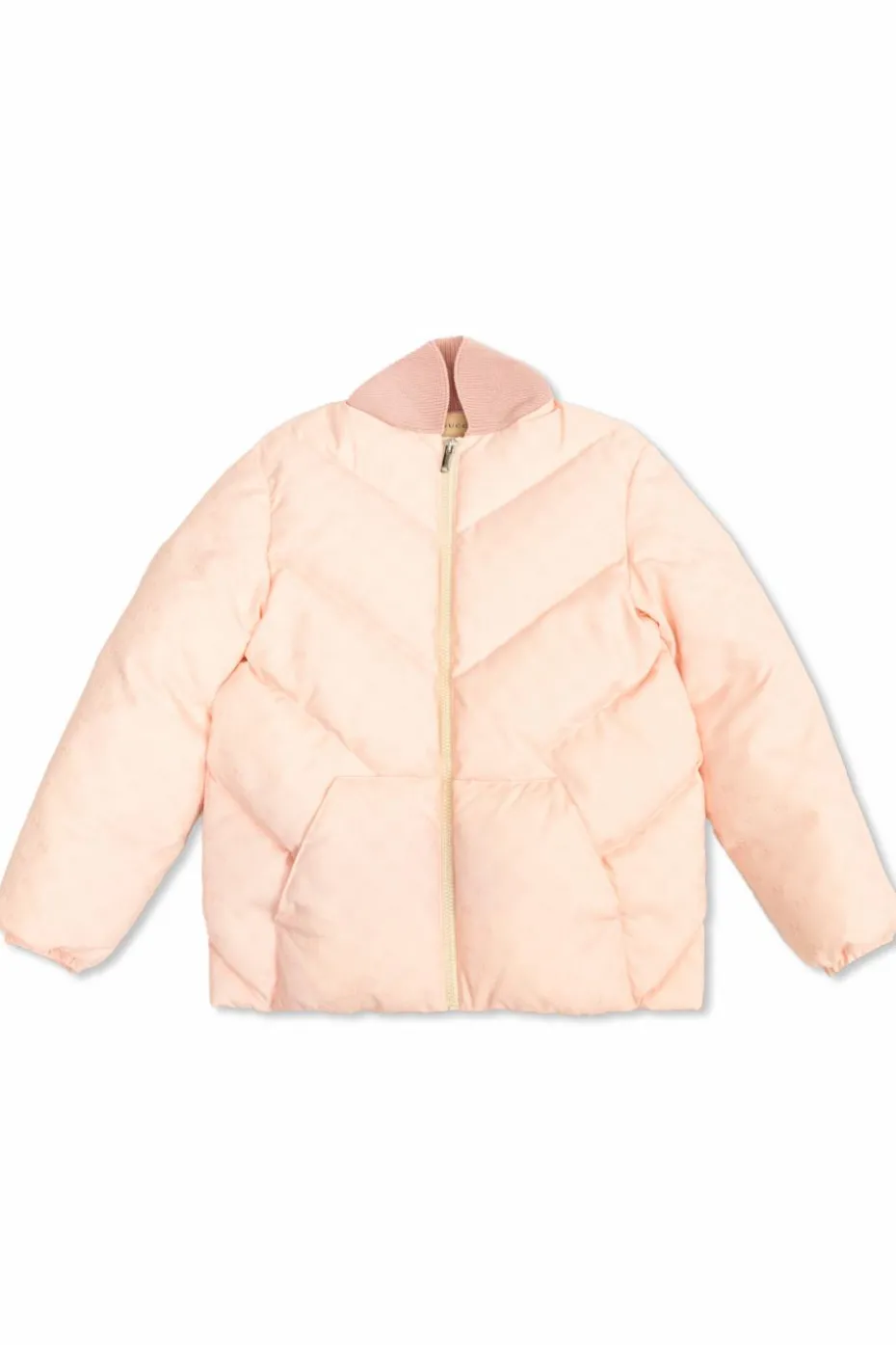 Gucci Kids RÓŻOWY Puchowa kurtka ze wzorem `GG`