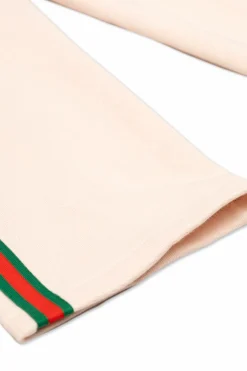 Gucci Kids RÓŻOWY Spodnie dresowe z charakterystycznym paskiem `Web`