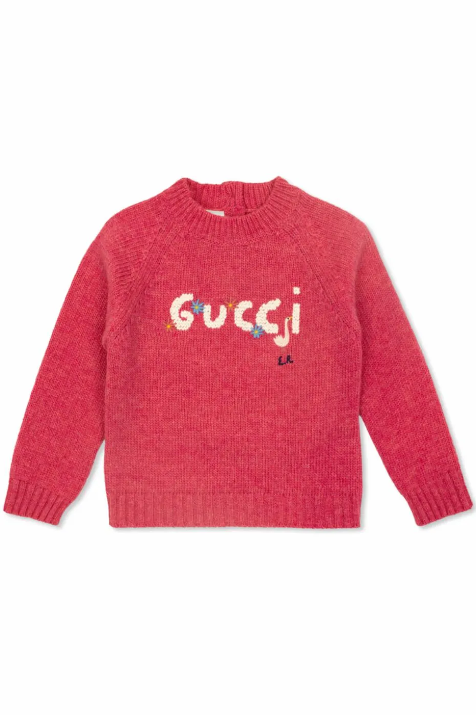 Gucci Kids RÓŻOWY Sweter z wyszytym logo
