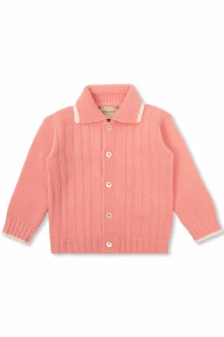 Gucci Kids RÓŻOWY Wełniany kardigan