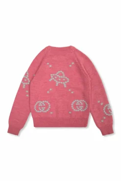 Gucci Kids RÓŻOWY Wełniany sweter