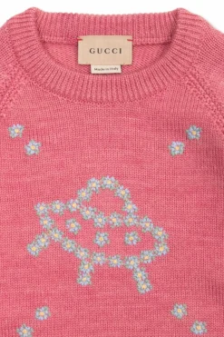 Gucci Kids RÓŻOWY Wełniany sweter