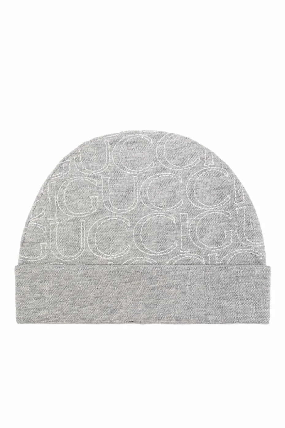 Gucci Kids SZARY Bawełniana czapka z wyszytym logo