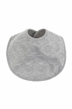 Gucci Kids SZARY Bawełniany śliniak z wyszytym logo