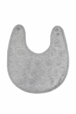 Gucci Kids SZARY Bawełniany śliniak z wyszytym logo