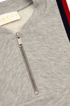 Gucci Kids SZARY Bluza z dekoltem zapinanym na zamek