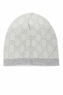 Gucci Kids SZARY Czapka z wyszytym logo