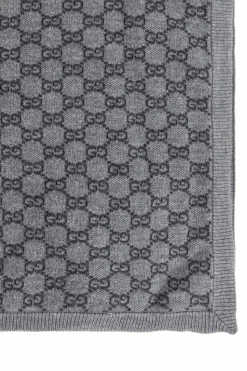 Gucci Kids SZARY Kocyk niemowlęcy ze wzorem `GG`