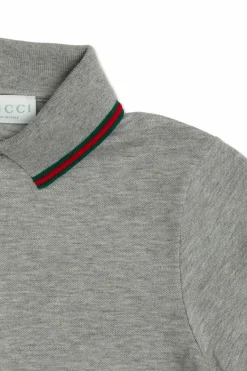 Gucci Kids SZARY Polo z logo