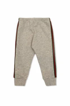 Gucci Kids SZARY Spodnie dresowe z paskiem `Web`