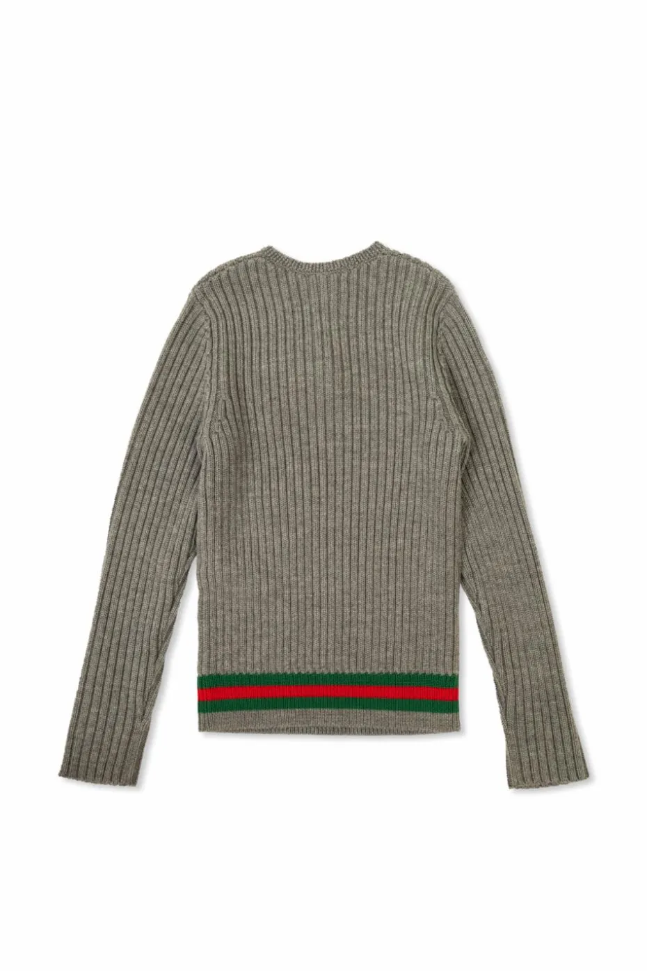 Gucci Kids SZARY Sweter z charakterystycznym paskiem `Web`