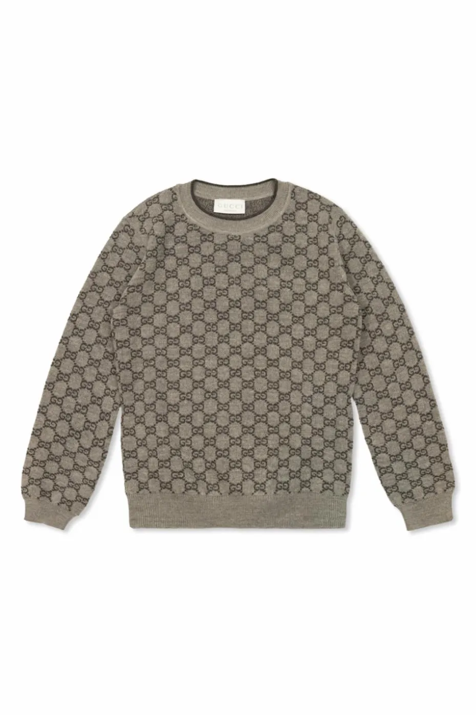 Gucci Kids SZARY Sweter ze wzorem `GG`