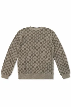 Gucci Kids SZARY Sweter ze wzorem `GG`