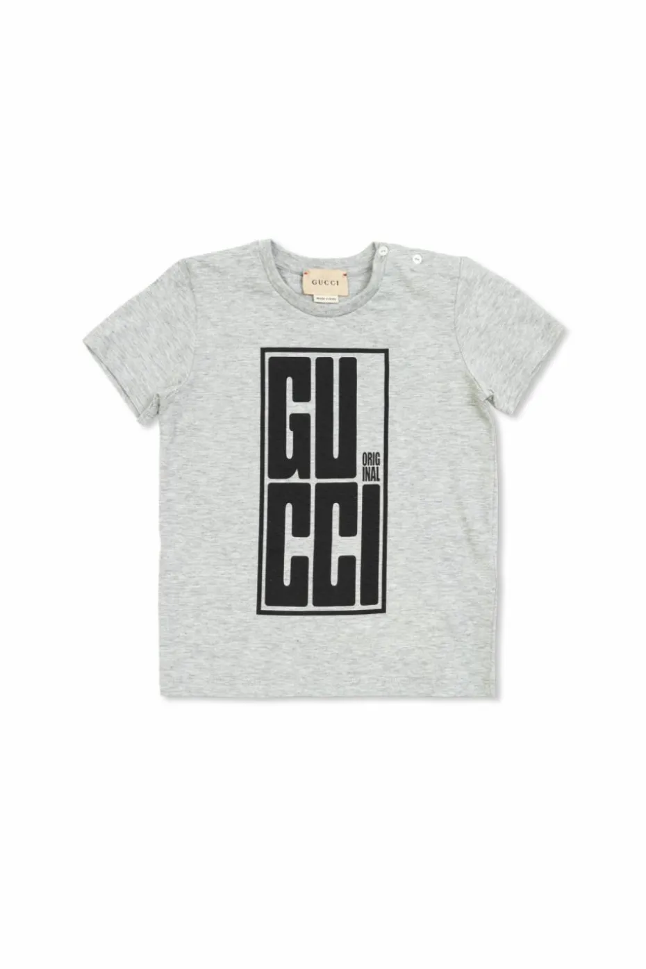Gucci Kids SZARY T-shirt z nadrukowanym logo