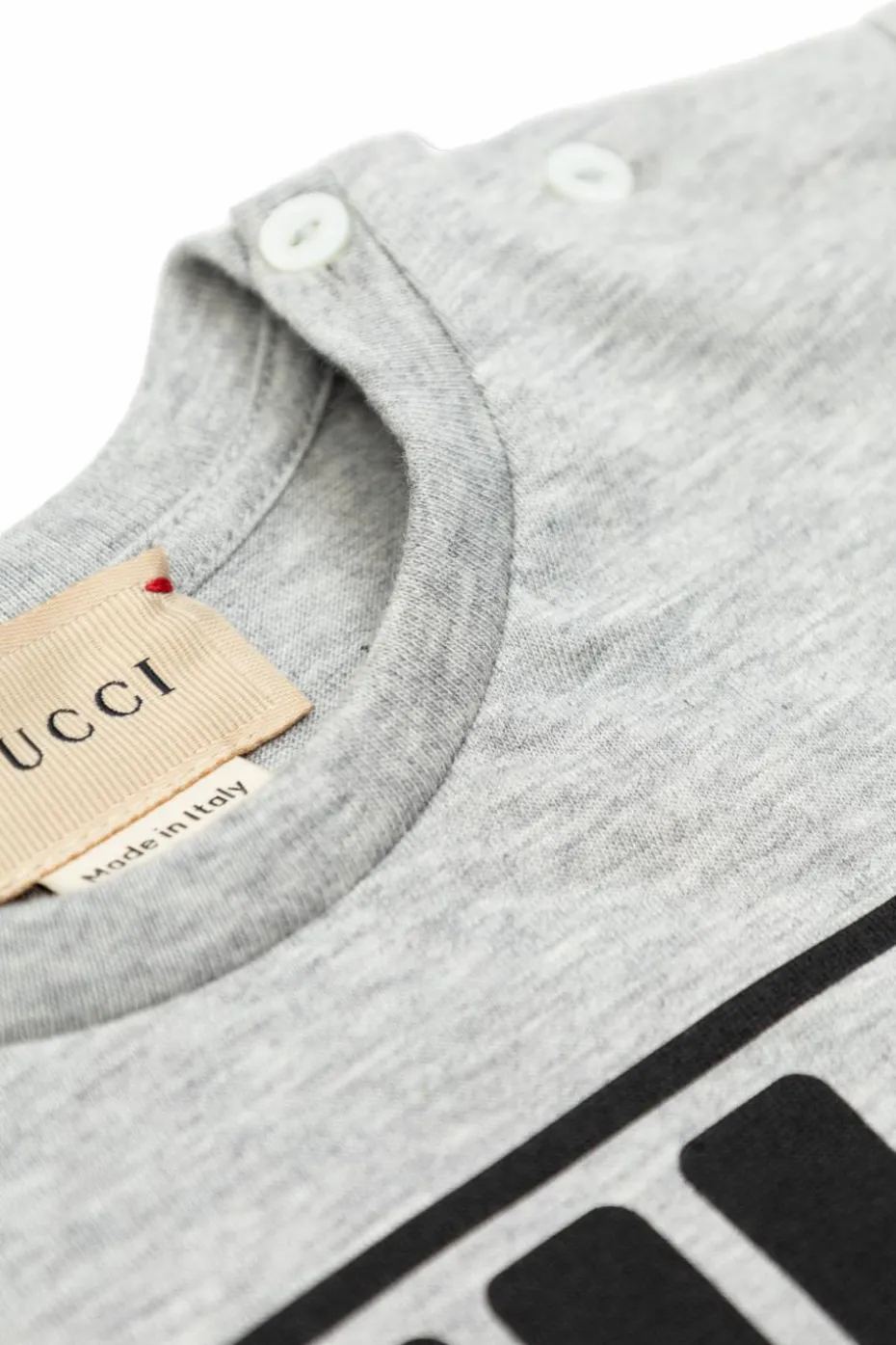 Gucci Kids SZARY T-shirt z nadrukowanym logo