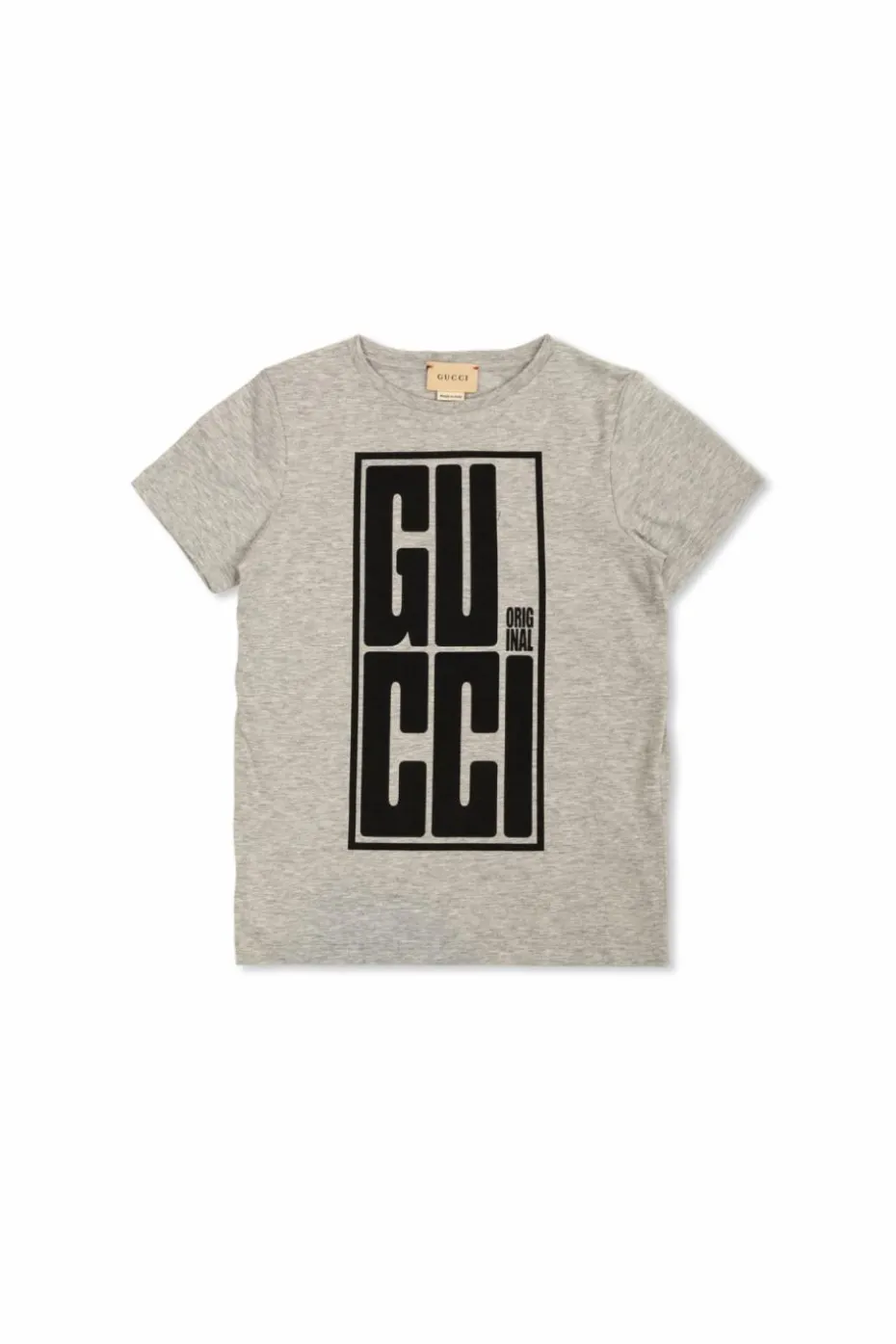 Gucci Kids SZARY T-shirt z nadrukowanym logo