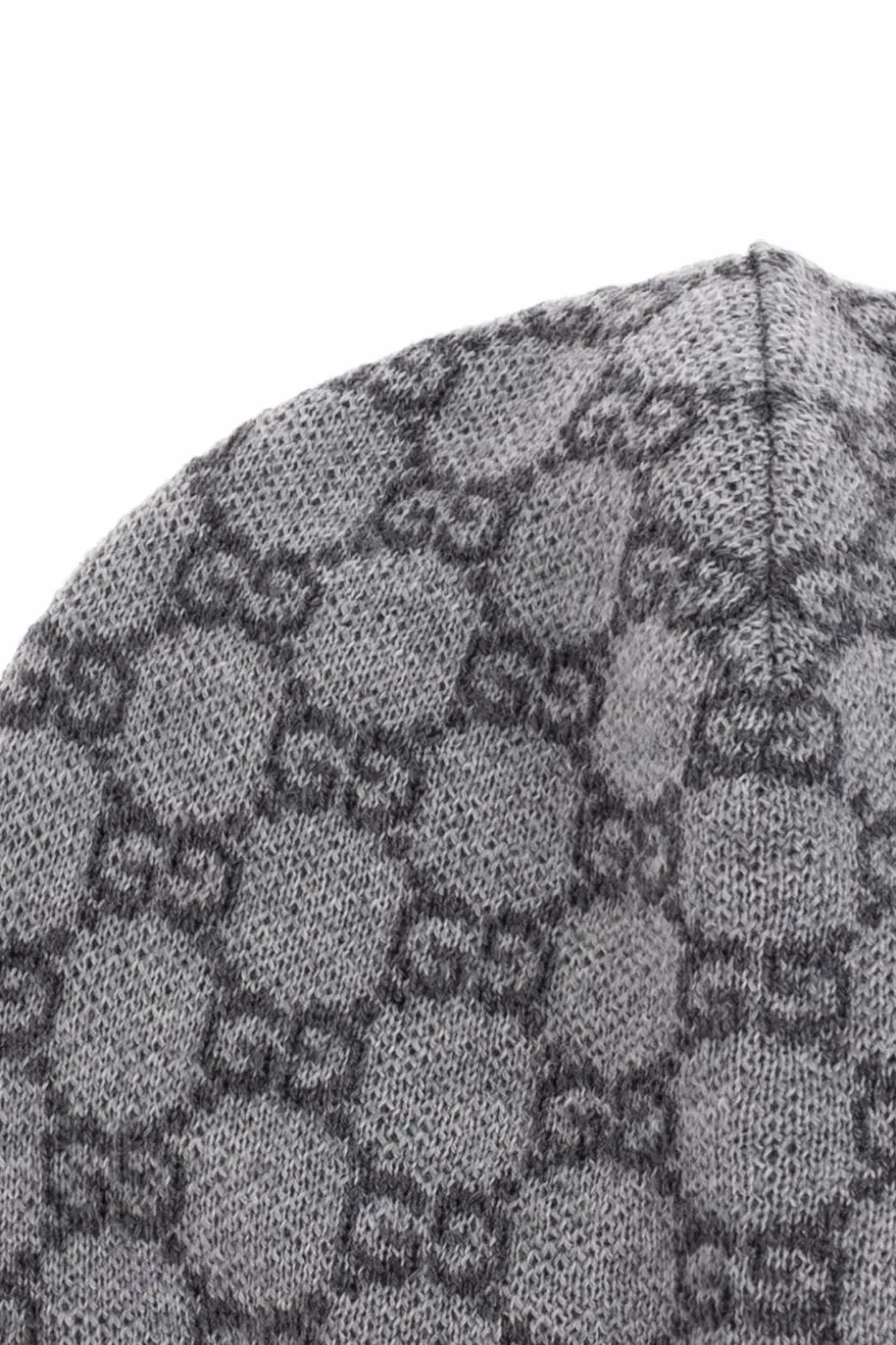 Gucci Kids SZARY Wełniana czapka ze wzorem `GG`