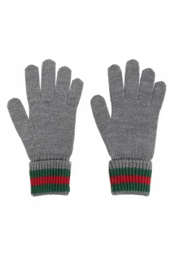 Gucci Kids SZARY Wełniane rękawiczki