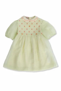Gucci Kids ZIELONY Dwuwarstwowa sukienka