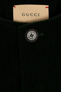 Gucci Kids ZIELONY Sztruksowa kurtka