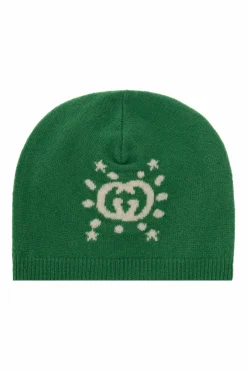 Gucci Kids ZIELONY Wełniana czapka
