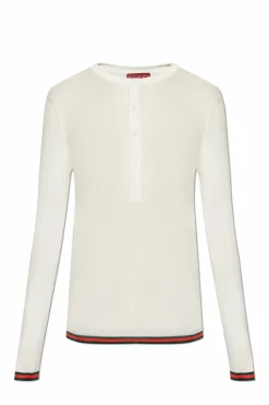 Gucci kremowy Jedwabny top