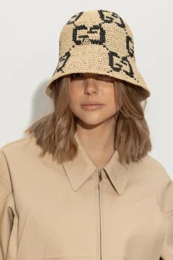 Gucci kremowy Kapelusz ze wzorem `GG`