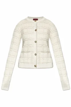Gucci kremowy Kardigan z lureksową nicią