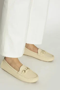 Gucci kremowy Skórzane mokasyny