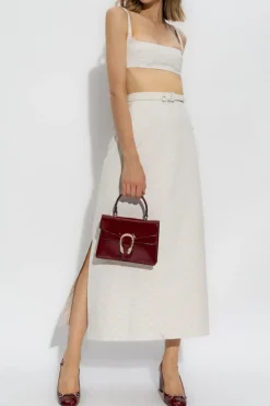 Gucci kremowy Spódnica z monogramem