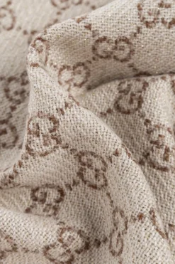 Gucci kremowy Szal z monogramem