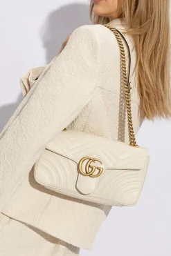 Gucci kremowy Torba na ramię 'GG Marmont'