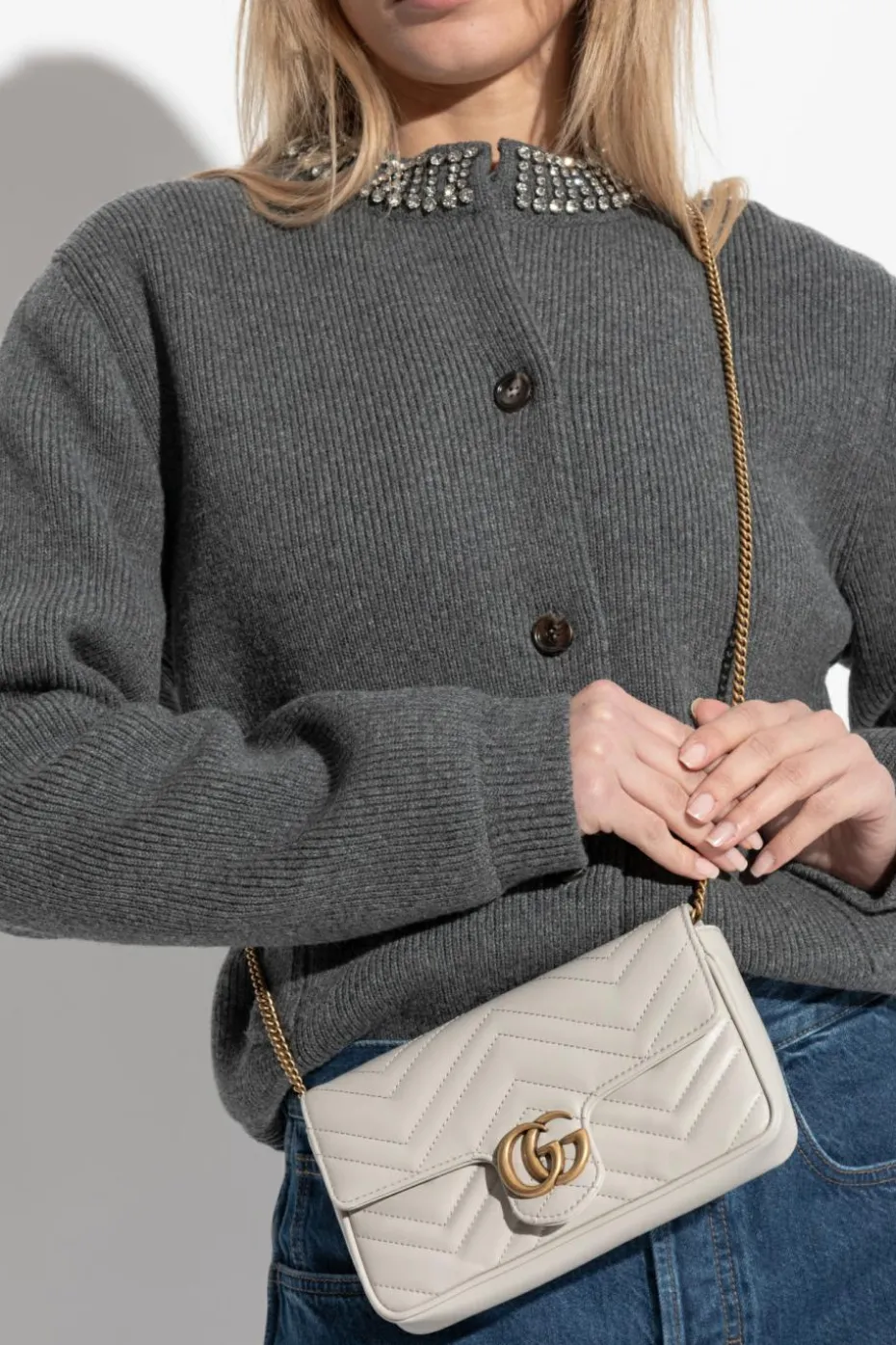 Gucci kremowy Torba na ramię `GG Marmont 2.0`