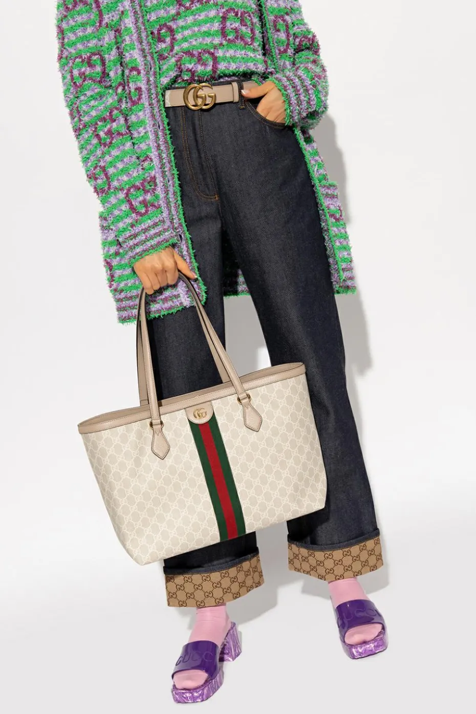Gucci kremowy Torba ‘Ophidia Medium’ typu ‘shopper’
