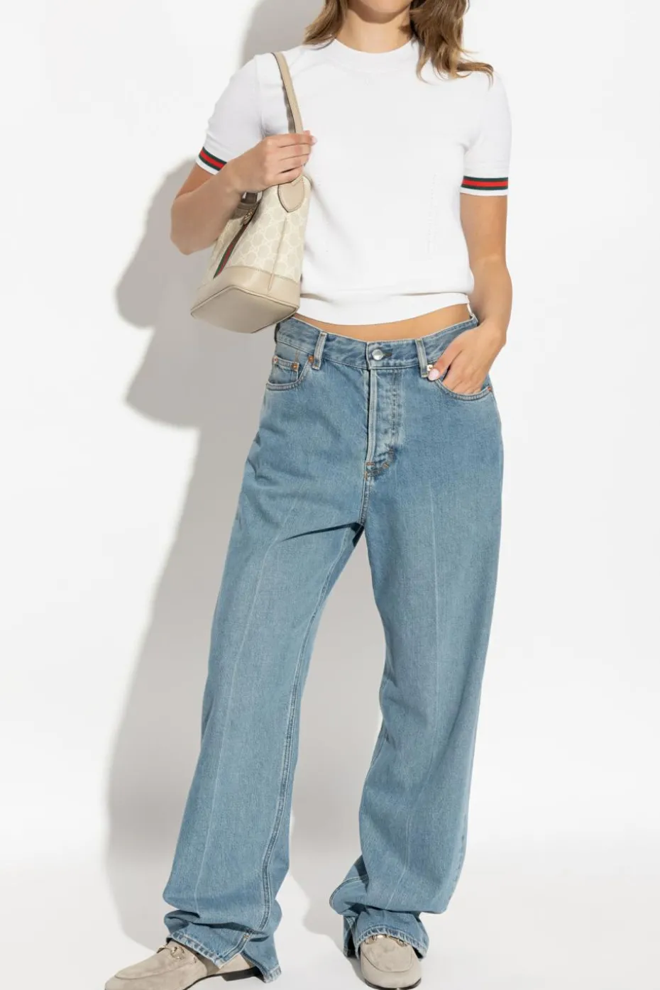 Gucci kremowy Wełniany top