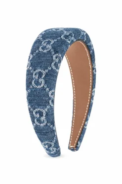 Gucci NIEBIESKI Jeansowa opaska na głowę