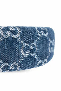 Gucci NIEBIESKI Jeansowa opaska na głowę