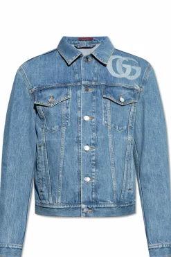 Gucci NIEBIESKI Jeansowa kurtka