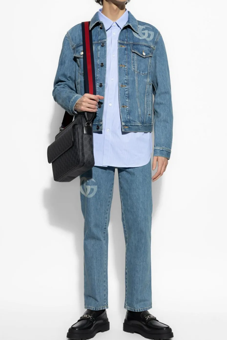 Gucci NIEBIESKI Jeansowa kurtka