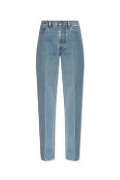 Gucci NIEBIESKI Jeansy z efektem `vintage`