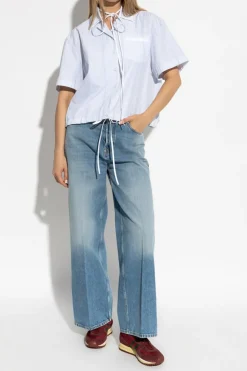 Gucci NIEBIESKI Jeansy z szerokimi nogawkami