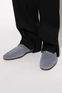 Gucci NIEBIESKI Zamszowe buty typu `loafers`