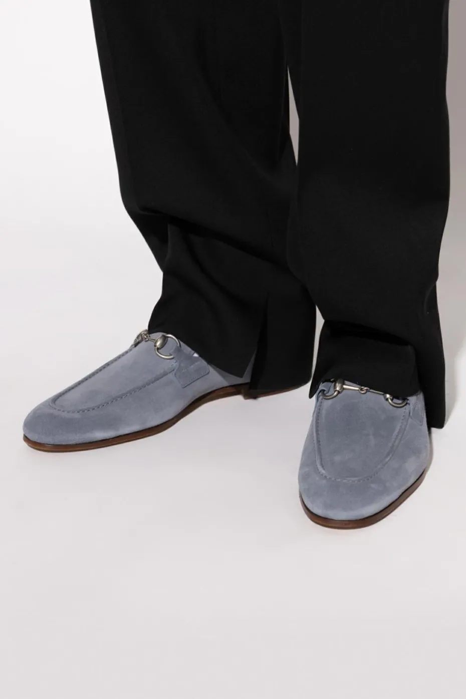 Gucci NIEBIESKI Zamszowe buty typu `loafers`