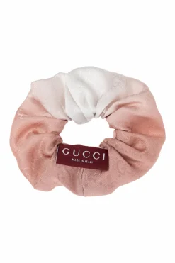 Gucci RÓŻOWY Jedwabna gumka do włosów