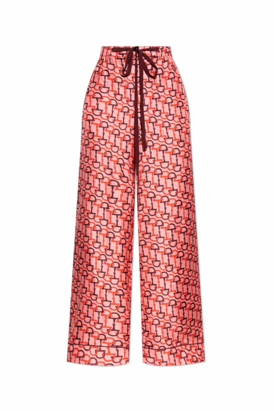 Gucci RÓŻOWY Jedwabne spodnie o luźnym kroju