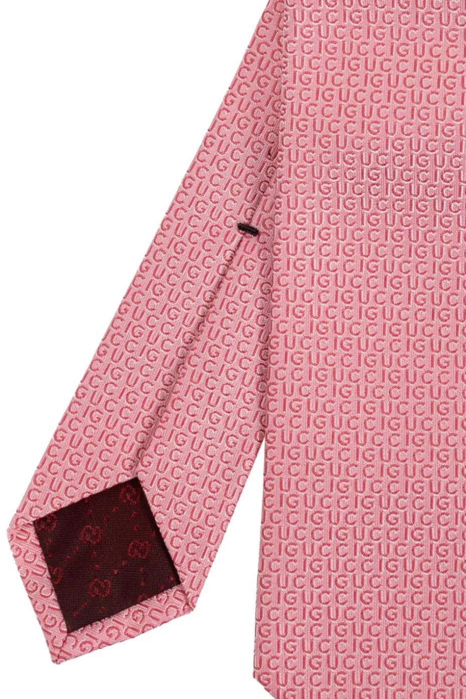Gucci RÓŻOWY Jedwabny krawat