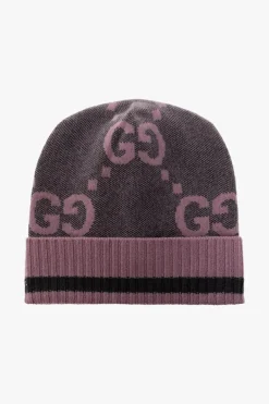 Gucci RÓŻOWY Kaszmirowa czapka