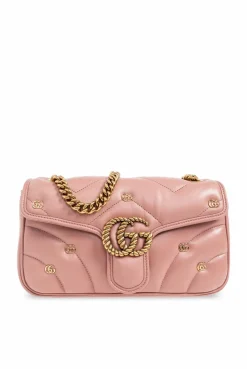 Gucci RÓŻOWY Pikowana torba na ramię ‘GG Marmont Small’