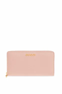 Gucci RÓŻOWY Skórzany portfel